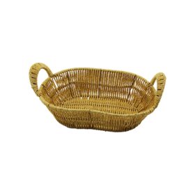 OVAL PLASTİK HASIR EKMEK - ÇOK AMAÇLI SEPET KULPLU - METAL İSKELET TABAN:14X21- AĞIZ:19X27CM D:7.5CM (4172)