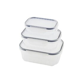 3PCS QUİCK SIZDIRMAZ SAKLAMA KABI SETİ ŞEFFAF KAP - BUĞULU-CONTALI KAPAK  500-1000-1700ML (4172)