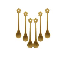 6 PCS   MİNİ   BAMBU AHŞAP KAŞIK   14.5CM (4172)