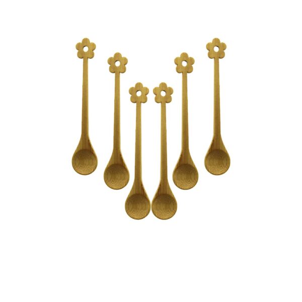 6 PCS   MİNİ   BAMBU AHŞAP KAŞIK   14.5CM (4172)