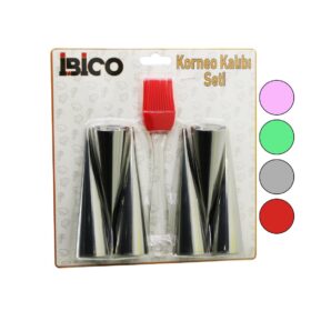 7PCS 6-KORNEO KALIP - 1-SİLİKON FIRÇA PASTA DEKORASYON SETİ ÇAP:3.4CM X UZUNLUK:12CM (4172)