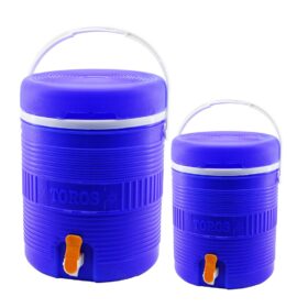 TOROS  2Lİ SET=14+6LT   YUVARLAK   TERMOS   MAVİ PLASTİK  MUSLUKLU - TAŞIMA KULPLU BRKT-501575 (4172)