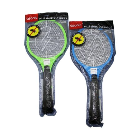 ASONİC AS-A22  PİLLİ   RAKET MODELİ  SİNEK ÖLDÜRÜCÜ CIZ  2000V   3 ÖRGÜ TASARIM   21X50CM (4172)