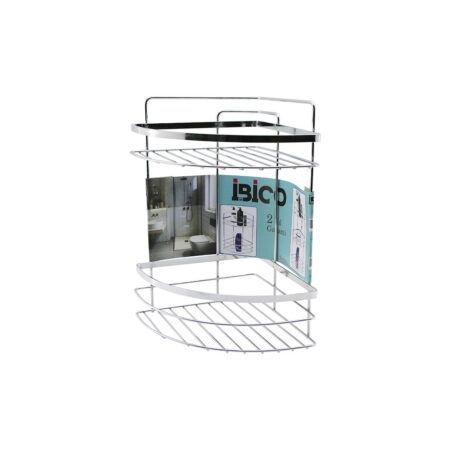 LAMALI   2 KATLI - ÜÇGEN   KROM   METAL  BANYO KÖŞELİK - DUŞKABİN RAF (4172)