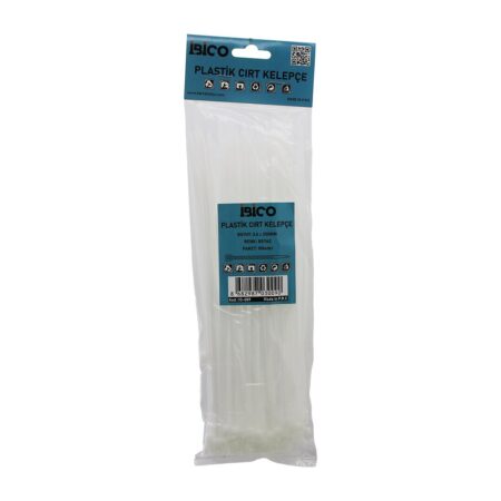 100PCS BEYAZ   3.6X250MM  PLASTİK CIRT KELEPÇE (4172)