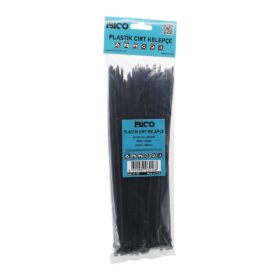 100PCS SİYAH   3.6X250MM  PLASTİK CIRT KELEPÇE (4172)