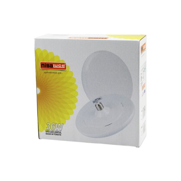 NİSALUCE EAMP-063/KB 36W E27 UFO TİPİ LED LAMBA AMPUL KRİSTAL DESENLİ MİKA PLS.KAPAK 6400K - 3240LÜMEN (4172)