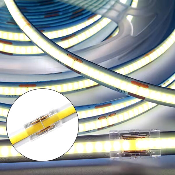 POWERMASTER 10MM ÇİFT UÇLU KONNEKTÖR - COB LED ŞERİT KÖŞE KONNEKTÖRLERİ 2PİN - Görsel 3