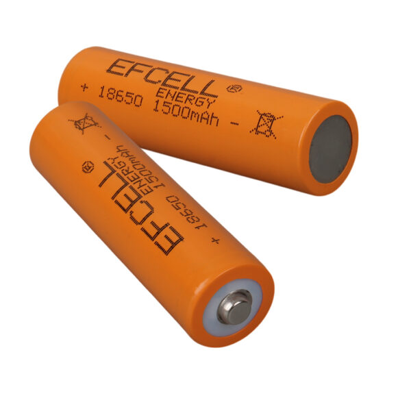 EFCELL 3.7 VOLT 1500 MAH ŞARJ EDİLEBİLİR LI-ION 18650 BAŞLIKLI PİL - Görsel 2