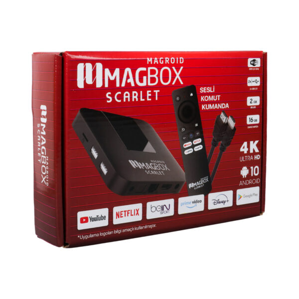 MAGBOX MAGROID SCARLET 16 GB HDD 2 GB RAM 2.4G H313 CPU SES KOMUT KUMANDALI ANDROID TV BOX - Görsel 3
