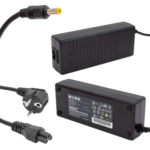 S-LINK SL-NBA2455 24 VOLT - 5 AMPER - 120 WATT 5.5*2.5 UÇLU PLASTİK KASA MASAÜSTÜ ADAPTÖR - Görsel 2