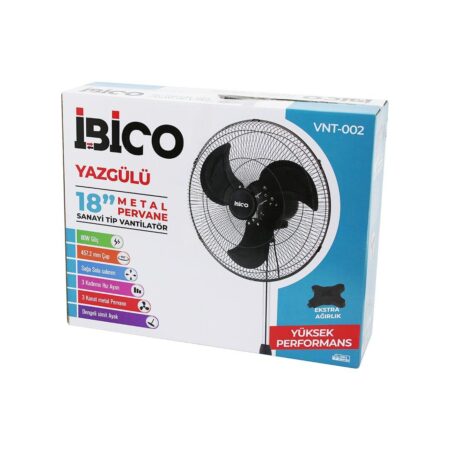 18 İNÇ 45.7CM SANAYİ TİPİ AYAKLI VANTİLATÖR 3 KADEME HIZ - 3 METAL KANAT 80W 140CM YÜKSEKLİK VNT-002 (4172)
