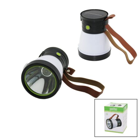 2İN 15W+360°SMDEL FENERİ SOLAR- USB ŞARJ POWERBANK 500LM IŞIK AYARI FLAŞÖR SUNİ DERİ KULP PT-8151 (4172)