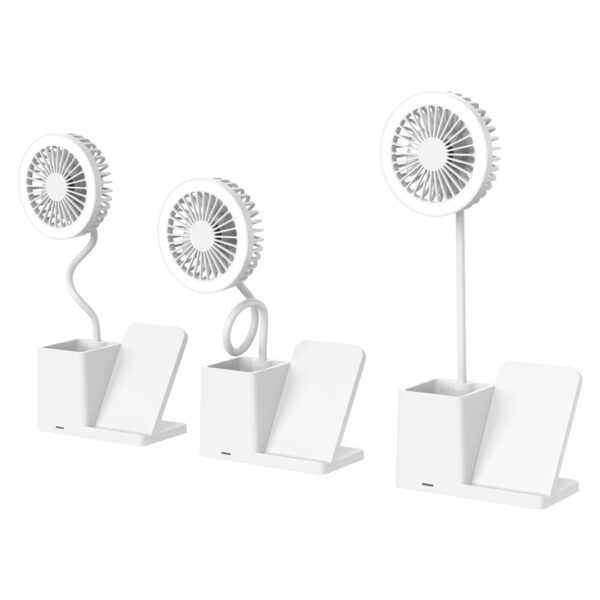S-LINK SL-M9055 BEYAZ TYPE-C 10W KABLOSUZ ŞARJ CİHAZI FANLI KALEMLİKLİ MASA LAMBASI - Görsel 3
