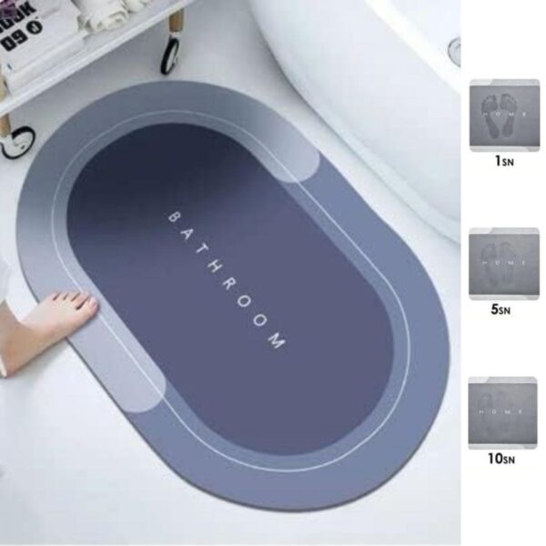 Sihirli Süper Su Emici Kaymaz Tabanlı Oval Paspas 40*60 cm (4172) - Görsel 3