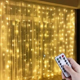 Uzaktan Kumandalı LED Perdeye Takılabilen Kancalı Işık Usb 3x3 Metre Peri Perde LED (4172)