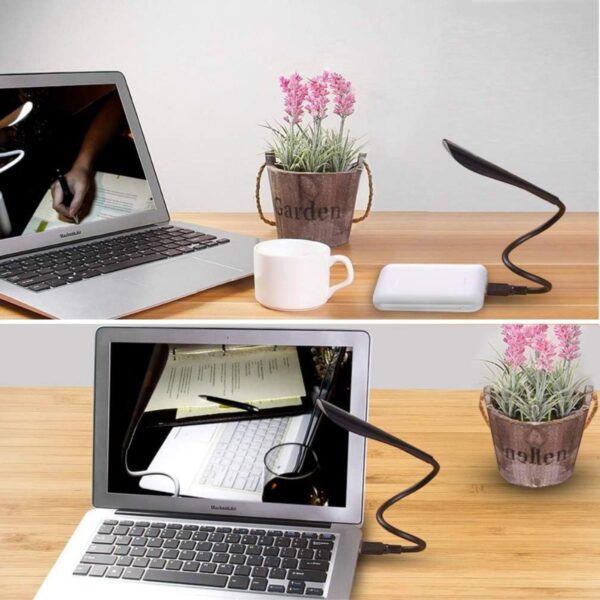 USB Girişli 14 Ledli 3 Kademeli Dokunmatik Masa/Kitap Okuma Lambası Ledi Siyah (4172) - Görsel 5