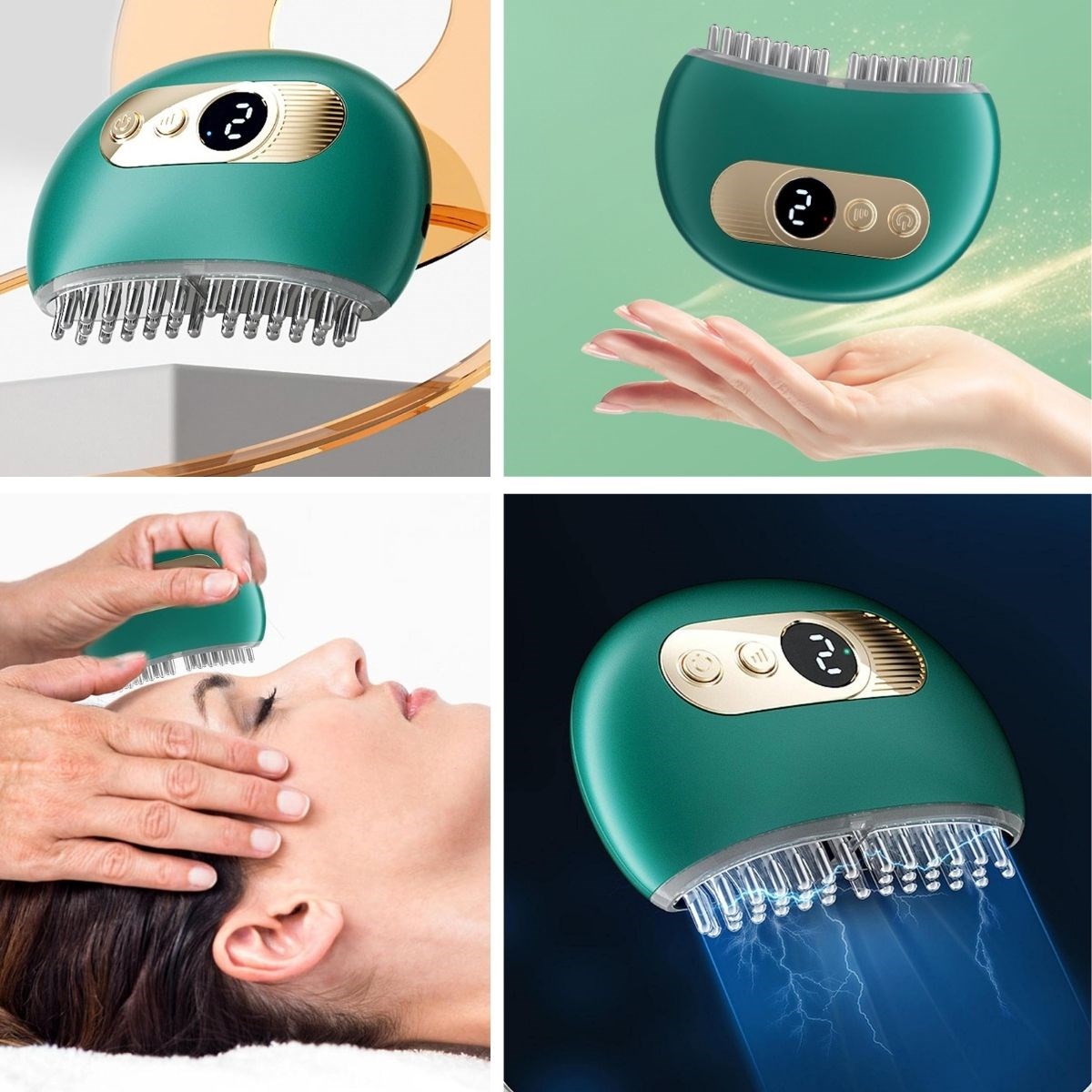 1 Adet Akıllı Elektrik Akımlı EMS Titreşimli Masaj Tarağı Kademeli Yüz Masaj Aleti Aparatı (4172) - Görsel 5