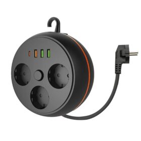 3 Adet Soket,3 Adet USB ve 1 Adet Type-C Girişli Termal Akım Korumalı Makaralı Priz 3395 (4172)