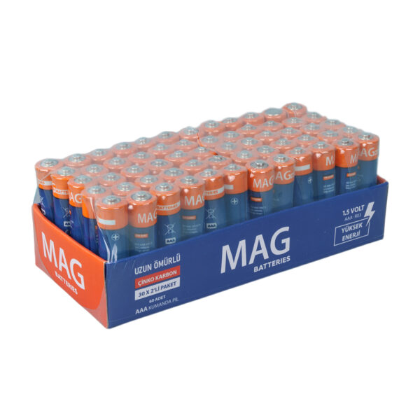 MAG BATTERIES MG-26172 KARBON ÇİNKO AAA 60LI İNCE KALEM KUMANDA PİLİ (R03 UM-4) (4172) - Görsel 4