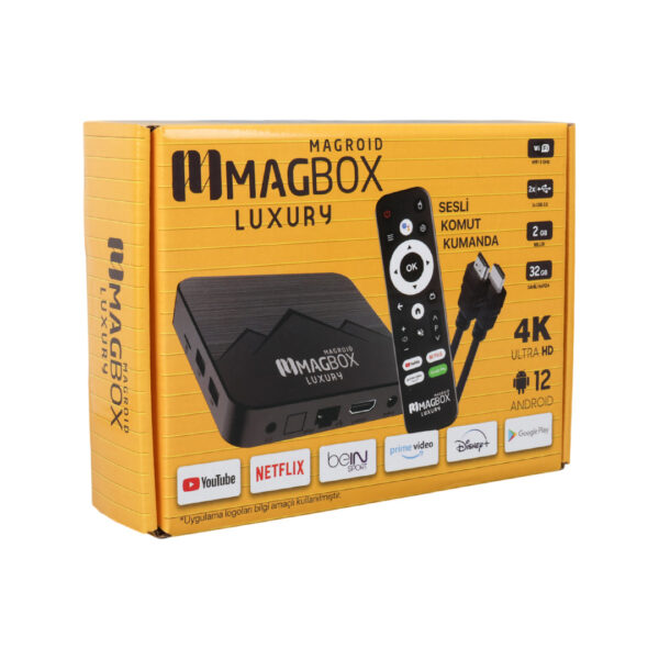 MAGBOX MAGROID LUXURY 32 GB HDD 2 GB RAM BLUETOOTH 5G SES KOMUT KUMANDALI ANDROID TV BOX (4172) - Görsel 3