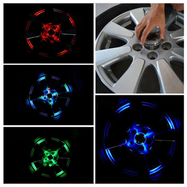 LED IŞIKLI ARABA TEKERLEK GÖBEK KAPAĞI (4172) - Görsel 3