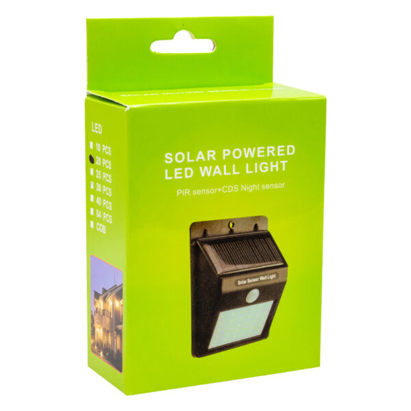 SOLAR SENSÖRLÜ DUVAR TİPİ 20 LEDLİ DUVAR APLİK (4172) - Görsel 2
