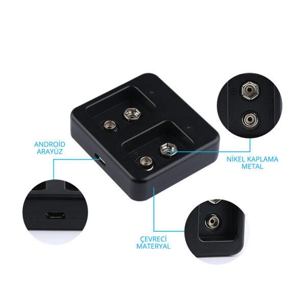 SİYAH 2X9 VOLT PİL ŞARJ CİHAZI (4172) - Görsel 3