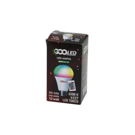12W KUMANDALI RGB=RENKLİ LED AMPUL E27 5450 LUMEN 6500K 15000 SAAT ÖMÜR (4172)