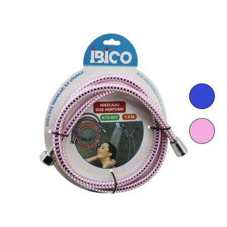 NİKELAJLI RENKLİ PLASTİK DUŞ HORTUMU ANTİ TWİST=DOLANMAZ-KIVRILMAZ-KOPMAZ 1.5MTKARTELALI (4172)