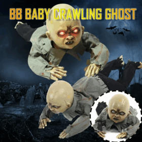 Sesli Işıklı ve Sensörlü Yerde Emekleyen Hareketli Bebek Hayalet Zombi Dekor 30x85 cm (4172)