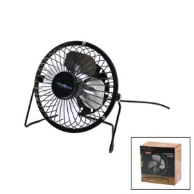 USB - MİNİ FAN METAL KASA - AYAK=360 DERECE MASA ÜSTÜ VANTİLATÖR 4-METAL PERVANE 13.5X11X15CM5V-2.5W (4172)