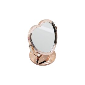 KALP MODEL 7 İNÇ= ÇAP:17.5CM MAKYAJ AYNASI ÇİFT TARAFLI BRONZ - GÜMÜŞ PLS.ÇERÇEVE SABİT AYAK (4172)