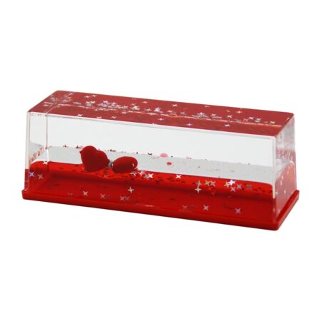 KIRMIZI SU - KALP - YILDIZ DİKDÖRTGEN MİKA YÜZEN BATMAYAN KALP DEKORATİF BİBLO AKVARYUM 15X5.2X5.3CM (4172)