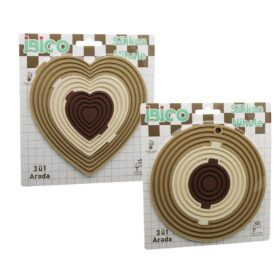 3İN1= BÜTÜN - 3 BOYA AYRILIR   SİLİKON  MAT - NİHALE  KALPLİ=7.7-12.5-19CM   YUVARLAK=7-12.5-19.5CM (4172)