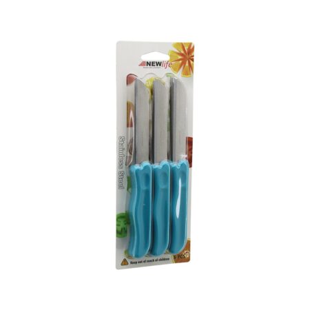 6PCS  MEYVE  BIÇAK  RENKLİ PLASTİK SAPLI (4172)