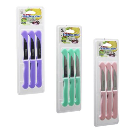 6PCS MEYVE BIÇAK  RENKLİ PLASTİK SAPLI   VAKUMLU AMBALAJ   BRKT-806155 (4172)