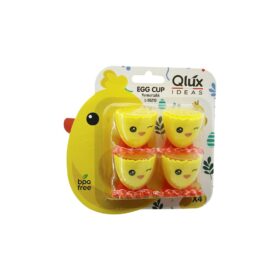 EGG CUP 4PCS YUMURTALIK EMOJİ DESEN - RENKLİ PLASTİK CİVCİV AYAKLI - 1/2 KIRIK YUMURTA KABUK MODEL (4172)