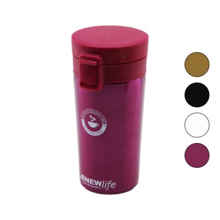 ÇELİK=18-8 METAL TERMOS KUPA BARDAK 300ML FİLTRELİ KULPSUZ BAS-AÇ KİLİTLİ KAPAK (4172)