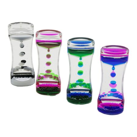 ÇİFT RENK SU ÇİFT KATLI DAR ŞİŞE MODEL  SULU KUM SAATİ MİKA AKRİLİK PLASTİK 13.7 X 5.2 X 3.3CM (4172)