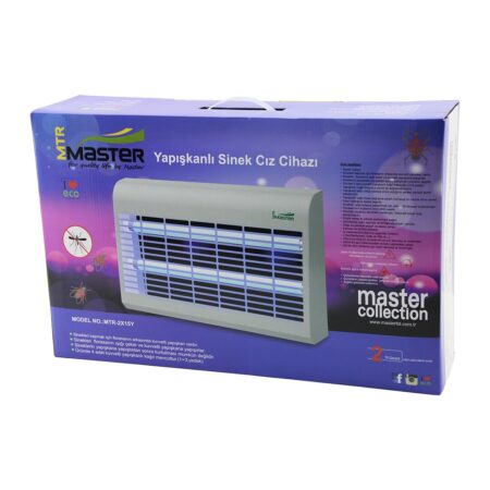 MASTER MTR-2X15Y  YAPIŞKANLI  SİNEK ÖLDÜRÜCÜ CIZ CİHAZI MAKİNE 30W 2PCS LED FLORESAN 100M2 ETKİLİ 47.5X9.5X29CM (4172)