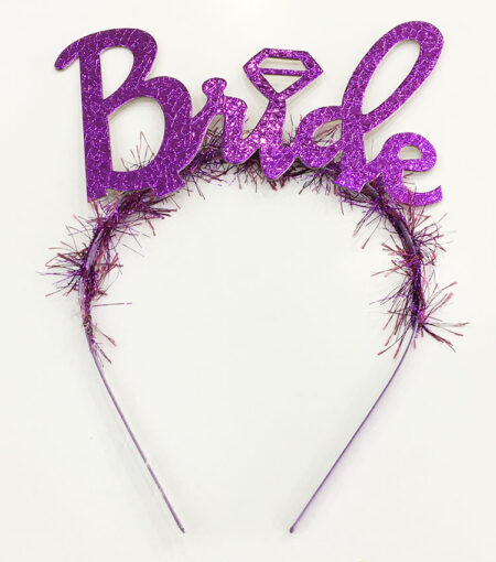 Mor Renk Bekarlığa Veda İtalik Yazı Alyanslı Bride Taç (4172)