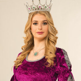 Taşlı Rönesans Kostümlü Kraliyet Ortaçağ Gümüş Kraliçe Prenses Tacı (4172)