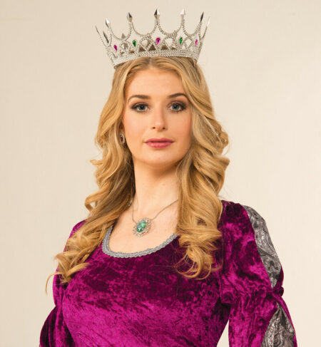 Taşlı Rönesans Kostümlü Kraliyet Ortaçağ Gümüş Kraliçe Prenses Tacı (4172)
