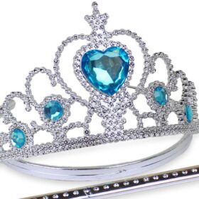Karlar Ülkesi Mavi Kalpli Taşlı Elsa Tacı (4172)