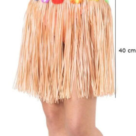 Yetişkin ve Çocuk Uyumlu Saman Renk Püsküllü Hawaii Luau Hula Etek 40 (4172)