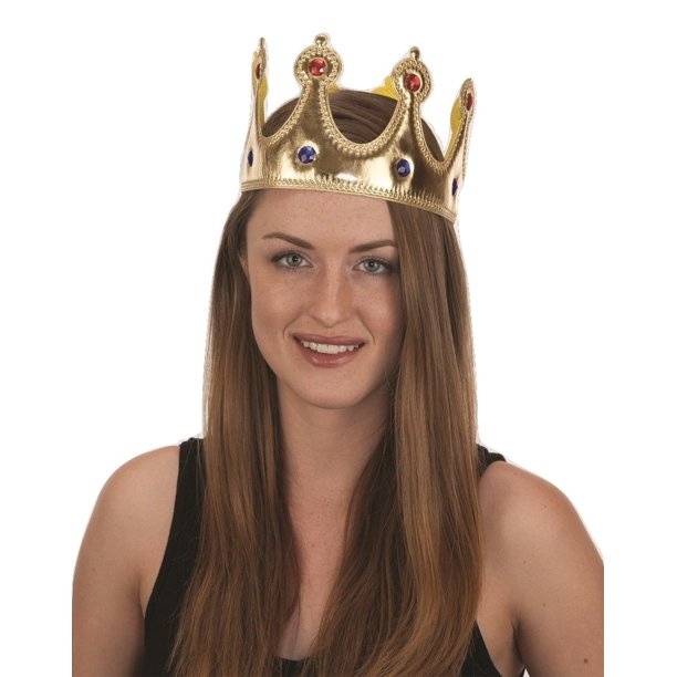 Altın Renk Kumaş Malzemeden İmal Yetişkin ve Çocuk Kral Tacı 55 cm (4172) - Görsel 3