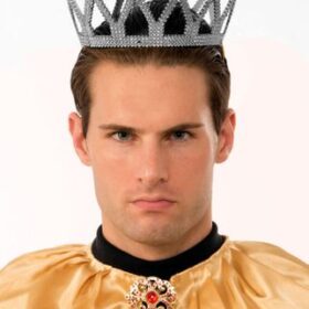 Gümüş Renk Çocuk ve Yetişkin Uyumlu Kral Tacı (4172)