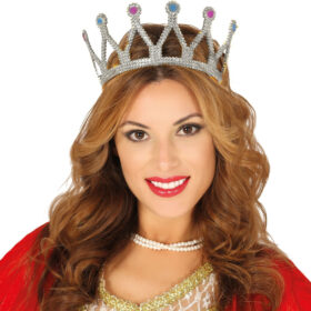 Rönesans Kostümlü Kraliyet Ortaçağ Gümüş Kraliçe Prenses Tacı (4172)