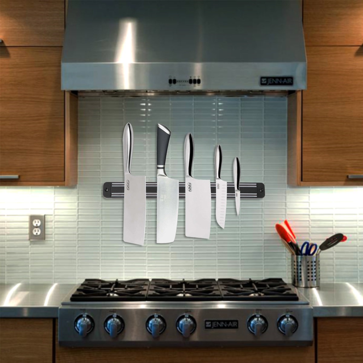 Mıknatıslı Paslanmaz Duvar Bıçak Askısı Standı 33 Cm Aparat (4172) - Görsel 2